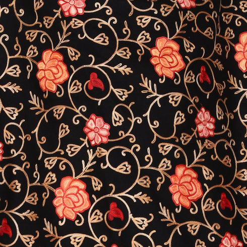 Women's Aari Embroidered Wool Stole